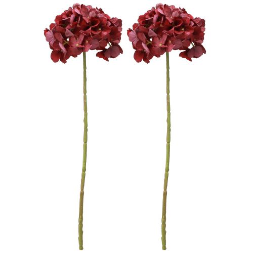 Artikel Hortensia Konstgjord Bourgogne Stor Blomma Ø15cm L58cm 2st