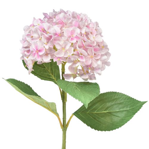 Artikel Hortensia konstgjord ljusrosa konstgjord blomsterträdgårdsblomma 65cm