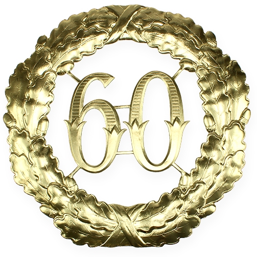 Floristik24 Jubileumsnummer 60 i guld Ø40cm
