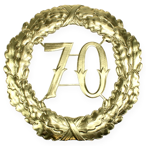 Floristik24 Jubileumsnummer 70 i guld Ø40cm