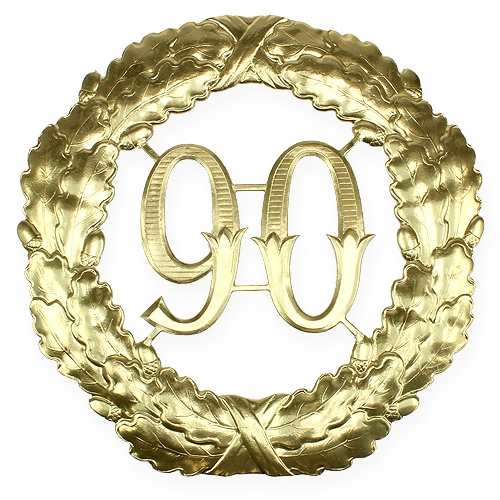 Floristik24 Jubileumsnummer 90 i guld Ø40cm