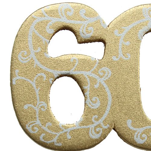 Floristik24 Nummer &quot;60&quot; för att fästa träguld 36st