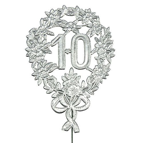 Artikel Jubileumsnummer 10 silver Ø8cm 10st