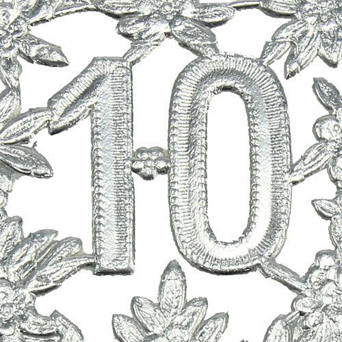 Artikel Jubileumsnummer 10 silver Ø8cm 10st