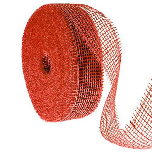 Rött juteband, 5 cm brett, 40 m långt köpa | Floristik24.se