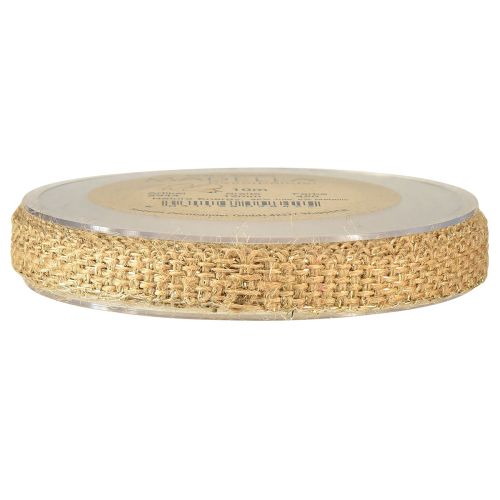 Artikel Juteband Rustikt dekorationsband Jute Naturguld 12mm 10m