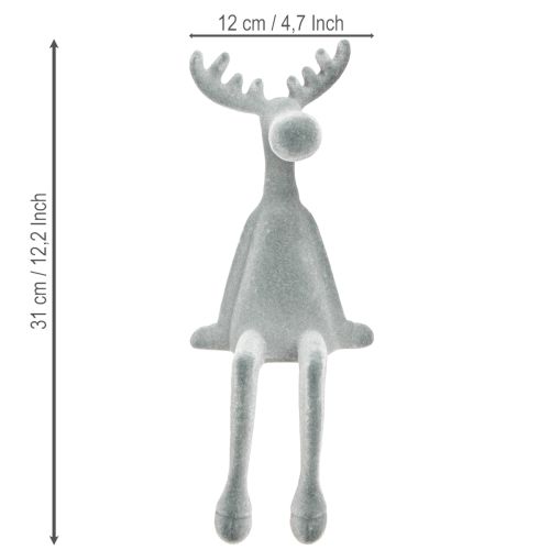 Artikel Älg Dekorativ Kantstol H31cm Grå 3 st