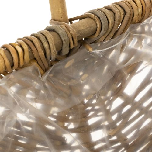 Potatiskorg 43/33/23 cm med folie, naturfärgad, set om 3. | Floristik24.se