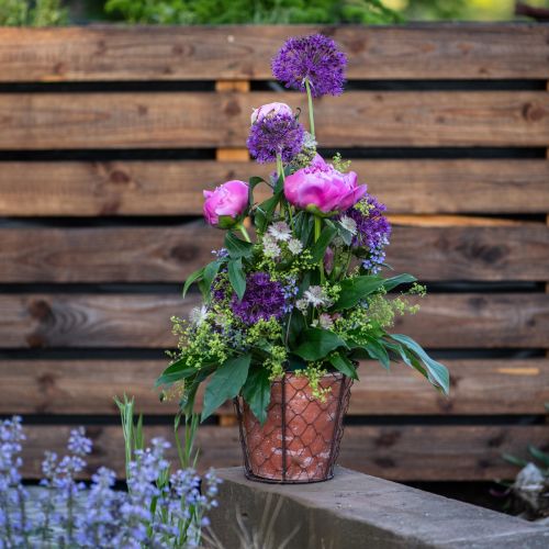 Artikel Handtag för blomkruka i keramik, metall, brun, Ø18cm