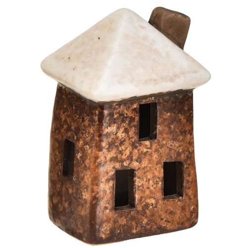 Floristik24 Charmigt set med 3 keramiska hus - olika färger, 9 cm - stämningsfull belysning dekoration för varje rum - 3 stycken