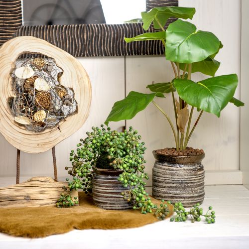 Artikel Keramisk krukkruka dekorativ vas metallic gråbrun 14×14cm