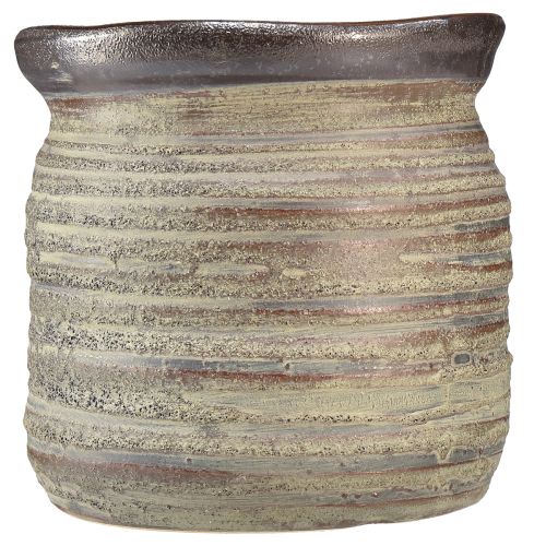 Artikel Keramisk krukkruka dekorativ vas metallic gråbrun 14×14cm