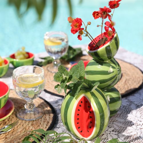 Artikel Keramikvas vattenmelon dekorativ vas keramik H12cm