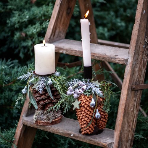 Artikel Ljusstake adventskransljusstake svart 2,2×4cm 4 st