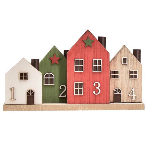 Artikel Ljushållare adventskransstavsljus hus 35cm H20cm