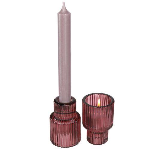 Artikel Ljusstake glasstavsljusstake i Berry H8cm 4 st