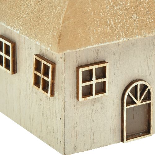 Artikel Ljusstake julhus vedgrå 9×9×11cm 2 st