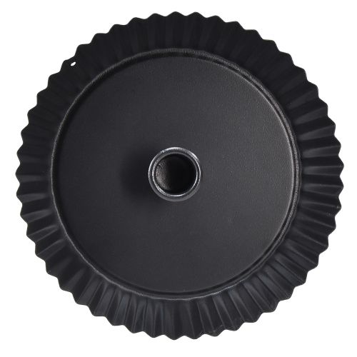 Artikel Original ljusstake av metall i tårtform – svart, Ø 18 cm – snygg bordsdekoration – 4 st.