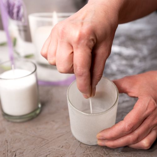 Artikel Ljussand vitt vaxgranulat för ljus med veke 400g