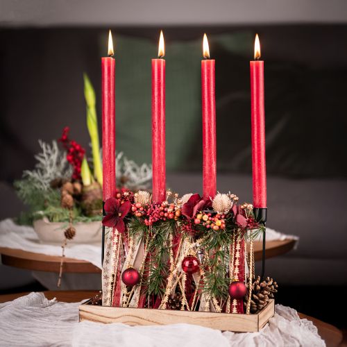 Artikel Ljusstake, ljushållare adventskrans 27,5cm H18,5cm