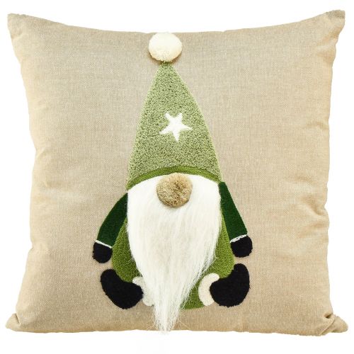 Prydnadskudde med gnome prydnadskudde grön beige 40×40cm