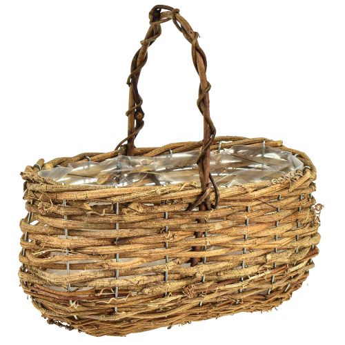 Korg för plantering med naturligt vinstockshandtag 25x14,5x24,5cm