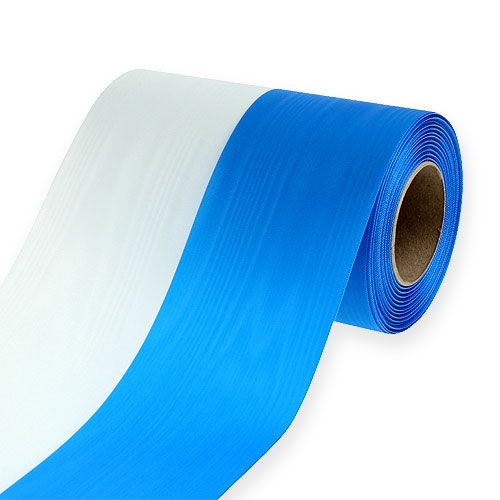 Artikel Kransband moiré blå-vit 150 mm