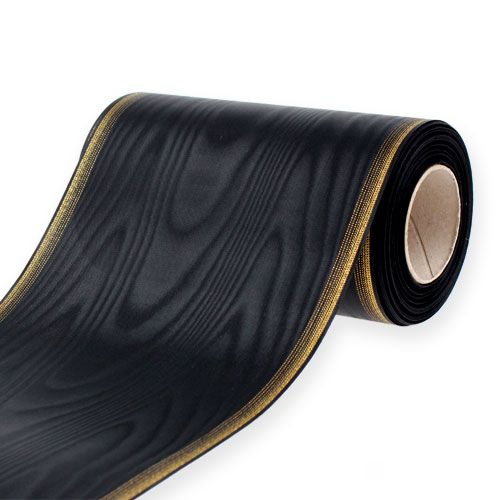 Floristik24 Kransband Moiré 175mm, svart