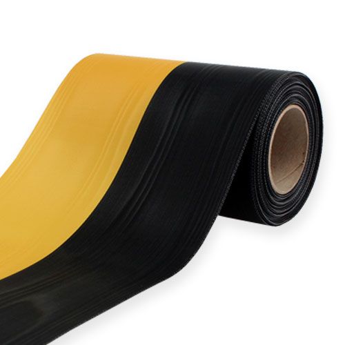 Kransband moiré gul-svart 150 mm