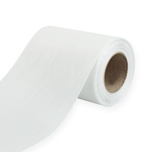Floristik24 Kransband vit 125mm 25m