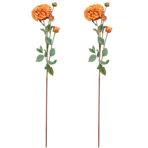 Artikel Konstgjorda Dahlia Dekorativa Blommor Orange Röd Ø10 L80cm 2st