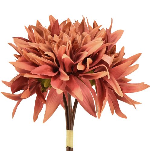 Floristik24 Konstgjorda dahlior rödbruna blommor Ø15cm L28cm 3 st