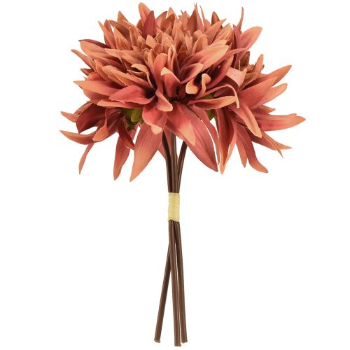 Artikel Konstgjorda dahlior rödbruna blommor Ø15cm L28cm 3 st
