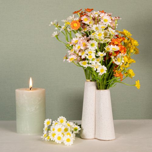 Artikel Konstgjord kamomill som blombukett för naturlig och lättskött dekoration, 28 cm, 3 stycken