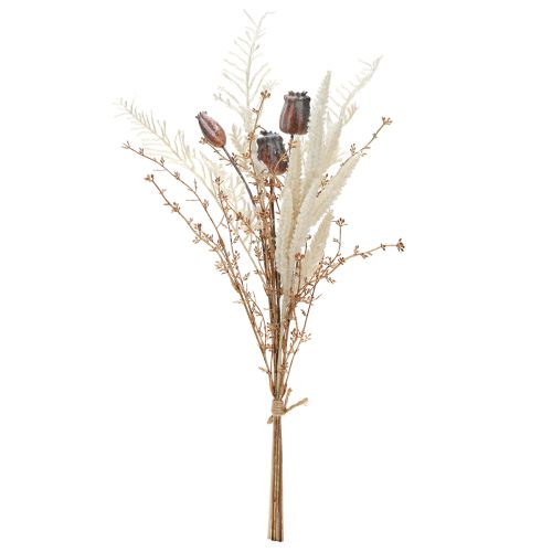 Artikel Vallmokapslar dekoration torkade blommor konstgjord ormbunke kräm 63cm