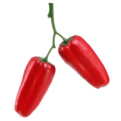 Konstgjord röd paprika på grengrönsaksdekoration L8cm