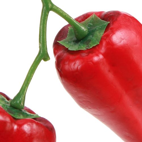 Artikel Konstgjord röd paprika på grengrönsaksdekoration L8cm