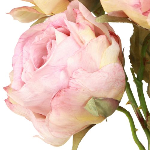Artikel Konstgjorda rosor konstgjorda rosor sidenblommor rosa L44cm 4 st