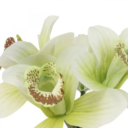 Konstgjorda orkidéer konstgjorda blommor i vas vit/grön 28cm