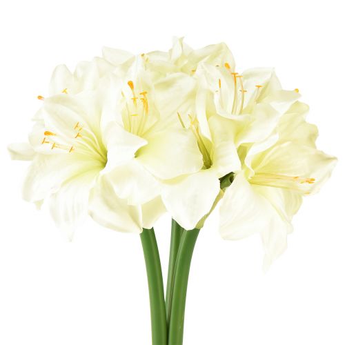Artikel Konstgjord riddarstjärna som riktiga konstgjorda blommor vit amaryllis 40cm 3st