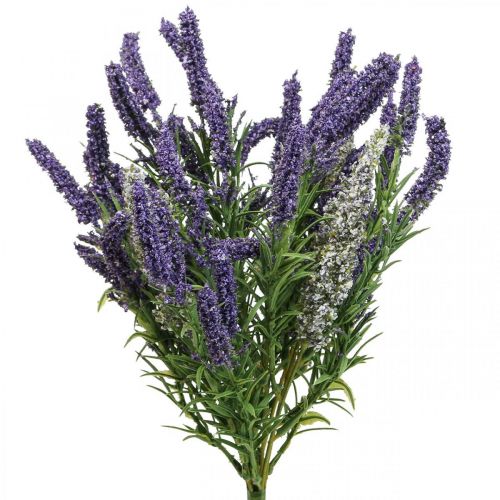 Konstgjord lavendel dekorativ konstgjord växt lila vit buske 46cm
