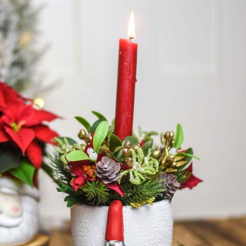 Floristik24 Konstgjord vinterbukett med kottar, adventsdekoration L30cm bunt om 4st