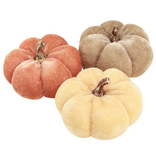 Artikel Pumpa dekoration tyg pumpor gul beige röd brun Ø7cm 9 st