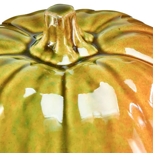 Floristik24 Dekorativ keramikpumpa i klargröna toner - 17,5 cm - perfekt för höstens bordsdekoration