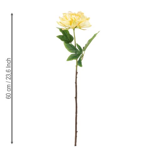 Artikel Konstgjord pion med stor blomma för tidlös blommig inredning, 60 cm, 3 stycken
