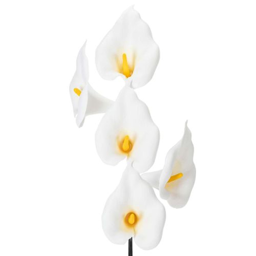 Artikel Konstgjord kallalilja med gul ståndare, dekorativa blommor, 35 cm, 10 st