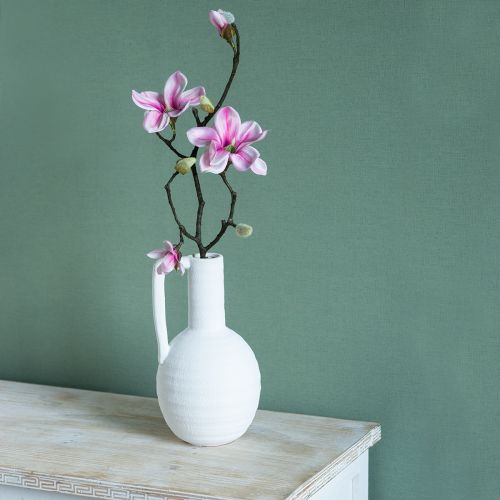 Artikel Artificiell Blomma Magnolia Branch Magnolia Konstgjord Rosa 59cm 3st