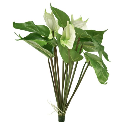 Konstgjorda blommor, flamingoblomma, konstgjord anthurium vit 36cm