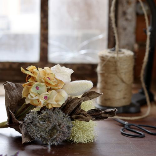 Artikel Konstgjord blombukett ros hortensia dry look vintage dekoration 38cm