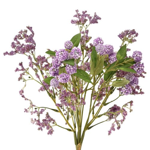 Konstgjord blombukett sidenblommor bärgren lila 51cm